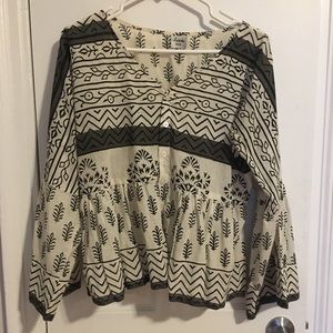 Handmade block print blouse from India